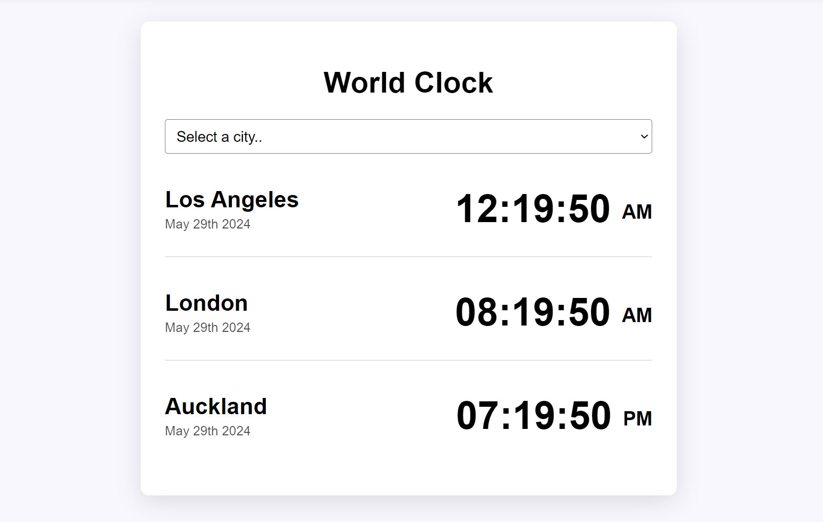 World Clock app photo